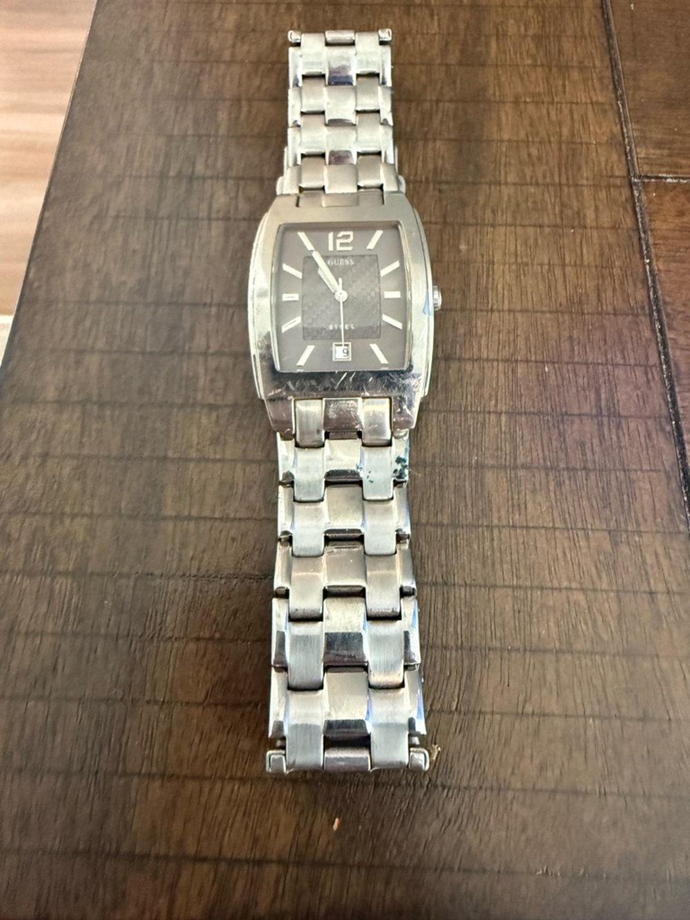 GUESS Silver-Tone Men’s Watch with Black Dial - Picture 2 of 4